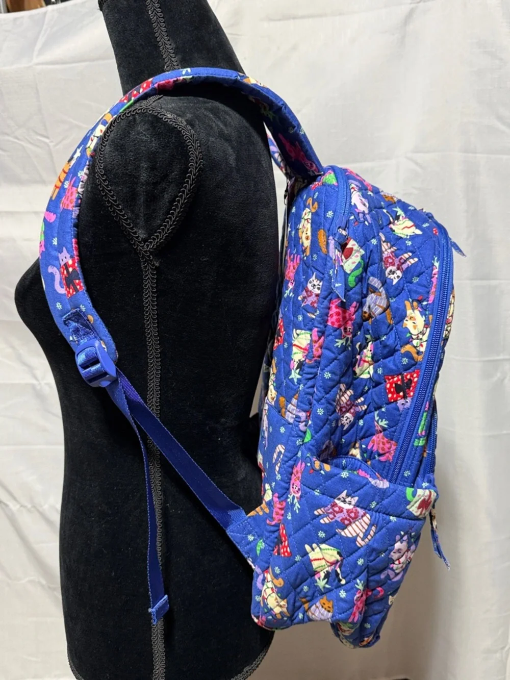 Vera Bradley Essential Large Backpack in Catnip Christmas NWT